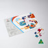 A magnetic jigsaw puzzle in various colours, featuring a unique design and several loose puzzle pieces.