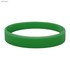 A dark green silicone wristband with a smooth, embossed surface and a simple circular design.