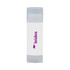 Coconut lip balm in a clear tube with a white label and purple branding.