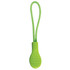 A green zip puller with a textured grip and a loop for easy attachment.