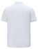 A white men's classic cotton/poly pique short-sleeve polo shirt with a logo on the back.