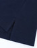 A navy blue ladies' classic cotton/poly pique short-sleeve polo featuring a side split detail. It has a logo.