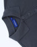 A dark grey ladies' classic cotton/poly pique short sleeve polo featuring a collar and button detail with a tag.