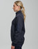 A unisex premium fleece half zip work sweatshirt in navy, featuring a logo and side pockets.
