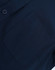 A navy blue long-sleeve shirt with a buttoned collar and a pocket on the front. Features a logo detail.