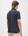 A men's ultrafine cotton pique polo in navy, featuring a back view and a simple design. It has a logo.