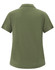 A ladies' high-performance polo shirt in olive green, featuring a short-sleeve design and a collar. It has a branding logo.