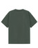 A unisex oversized tee in a dark green colour, featuring a plain design and a logo on the back.