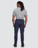 Flexi work pants in navy, featuring a flexible fit and water-repellent fabric. The model is seen from the back.