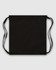 A black drawstring bag with two shoulder straps, featuring a simple, unembellished design.
