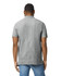 A grey adult polo shirt featuring a classic double pique texture and a logo on the back.