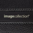 A black pad folio with textured material and a branded logo.