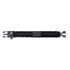 A black survival band featuring a compass and multi-tool clasp. The design includes woven paracord for durability.
