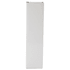 A drink bottle in a tall, narrow white box, featuring a simple design and a branded logo.