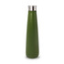 A drink bottle in a sleek green design with a stainless steel lid, featuring a logo on the body.