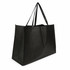 A large black non-woven shopper bag with two long handles. It has a spacious design and a simple construction.