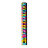 A 30cm popper ruler featuring a vibrant, multi-coloured design and a logo.