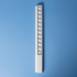 A white 30cm popper ruler featuring multiple poppers along its length, set against a blue background.
