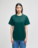 A green Champion Adult Short-Sleeve T-Shirt displayed on a model, featuring a logo on the sleeve.