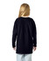 A youth long sleeve t-shirt in black with a plain back view, featuring a logo.