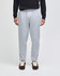 A pair of light grey adult fleece joggers with an elastic waistband and a fitted ankle design.
