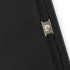 A black notebook with an elastic closure and a metallic logo accent. Ideal for office and business use.