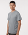A grey Youth Pro-Lock Performance T-Shirt displayed on a model. The shirt features a logo on the chest area.
