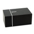 A black rectangular box featuring a logo on the front, designed for the Swiss Peak 10W Bass Speaker.