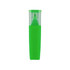 A green highlighter with a transparent cap, featuring a sleek, modern design and a logo.