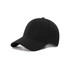 A black 6-panel cap made of 230gsm fabric, featuring a curved brim and a logo.