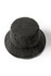 A black washed bucket hat made from 280gsm 100% cotton drill, featuring eyelets and a textured design.
