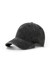 A black unstructured cap made of 280GSM cotton drill, featuring a logo on the front.