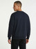 A navy men's/unisex V-neck fleece featuring a classic design and a plain back view, with a logo present.