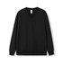 A black men's/unisex V-neck fleece top with long sleeves and a relaxed fit. It features a clothing label inside.
