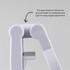A white mobile phone stand with a adjustable joint for angle rotation. The product features a simple, minimalist design.
