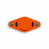 An orange Vibro Fidget Spinner with two textured knobs and silver balls on each side.