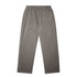 Cuffless track pants in faded grey with an elastic waistband and a back pocket. Features a branding logo.