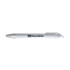 A white gel ink pen with a sleek design and a branding logo on the side.