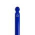 A blue gel ink pen featuring a recycled material logo and a sleek design.