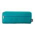A teal utility case with a zip closure and a tag, featuring a rectangular design.