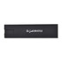 A black product box with a white logo. The design is sleek and minimalist, suitable for packaging.