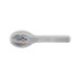 A stainless steel spoon with a colourful logo featuring "Lemon & Lime." The spoon has a sleek design.