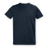 A navy V-neck men's T-shirt with short sleeves and a simple design. It features a logo on the label.