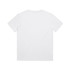 A plain white t-shirt featuring a back view, with short sleeves and a standard fit. It includes a logo on the label.