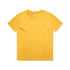 A yellow kids' t-shirt displayed flat. The shirt features a tag inside and has a simple design with no graphics.
