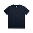 A navy blue youth t-shirt with a classic crew neck and short sleeves, featuring a logo.