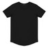A plain black men's T-shirt with a round neck and short sleeves, featuring a subtle logo.