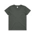 A dark green youth t-shirt with a classic crew neck and a minimalist design. It features a label inside.