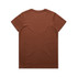 A brown T-shirt with a simple design and a logo. The shirt features a standard crew neck and short sleeves.