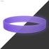 A purple silicone wristband with a smooth finish, featuring a logo. Ideal for exhibitions and events.
